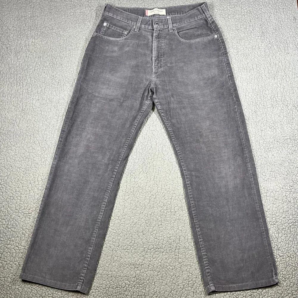 Levis 569 Mens Loose Straight Corduroy Pants Y2K‎ Gray W32 L30 Charcoal Cords
